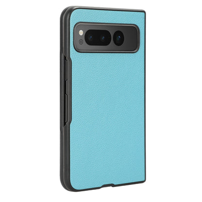 PU Leather Coated PC Case for Google Pixel Fold Litchi Texture Folding Phone Protective Cover