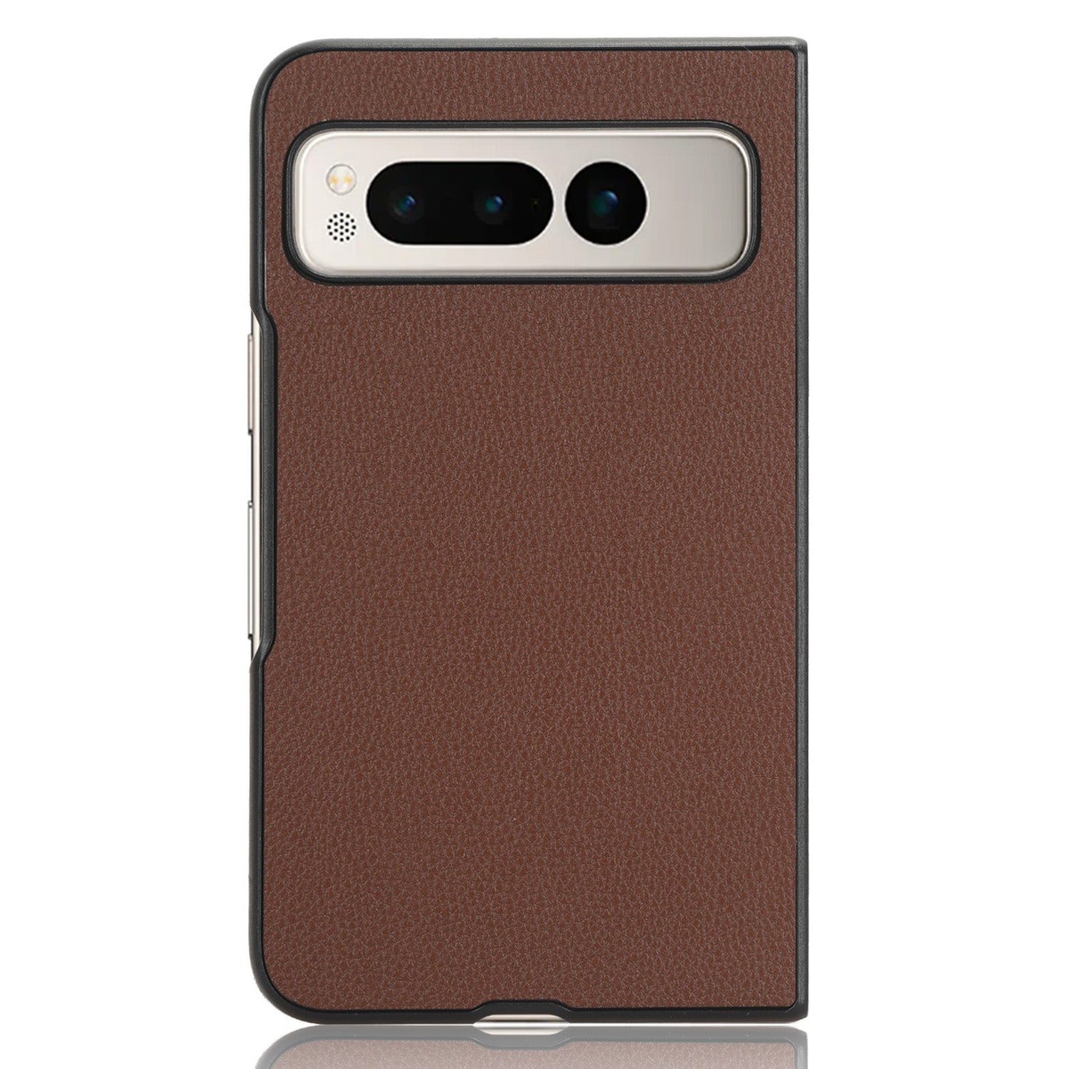 PU Leather Coated PC Case for Google Pixel Fold Litchi Texture Folding Phone Protective Cover