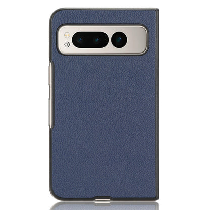 PU Leather Coated PC Case for Google Pixel Fold Litchi Texture Folding Phone Protective Cover