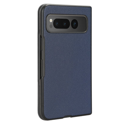 PU Leather Coated PC Case for Google Pixel Fold Litchi Texture Folding Phone Protective Cover