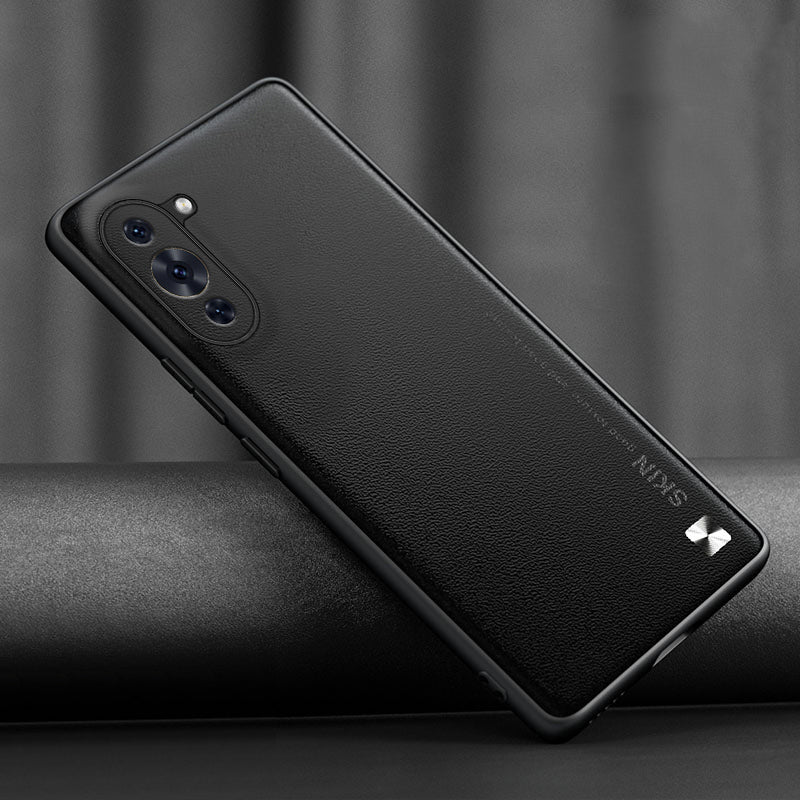 For Huawei nova 10 4G Lightweight PU Leather Coated PC+TPU Phone Case Metal Decor Shell