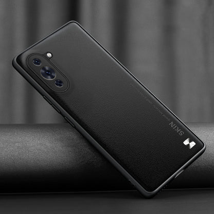 For Huawei nova 10 4G Lightweight PU Leather Coated PC+TPU Phone Case Metal Decor Shell