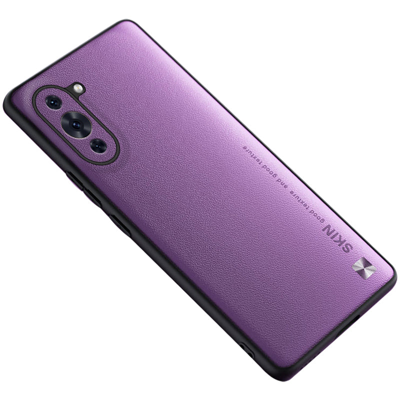 For Huawei nova 10 4G Lightweight PU Leather Coated PC+TPU Phone Case Metal Decor Shell