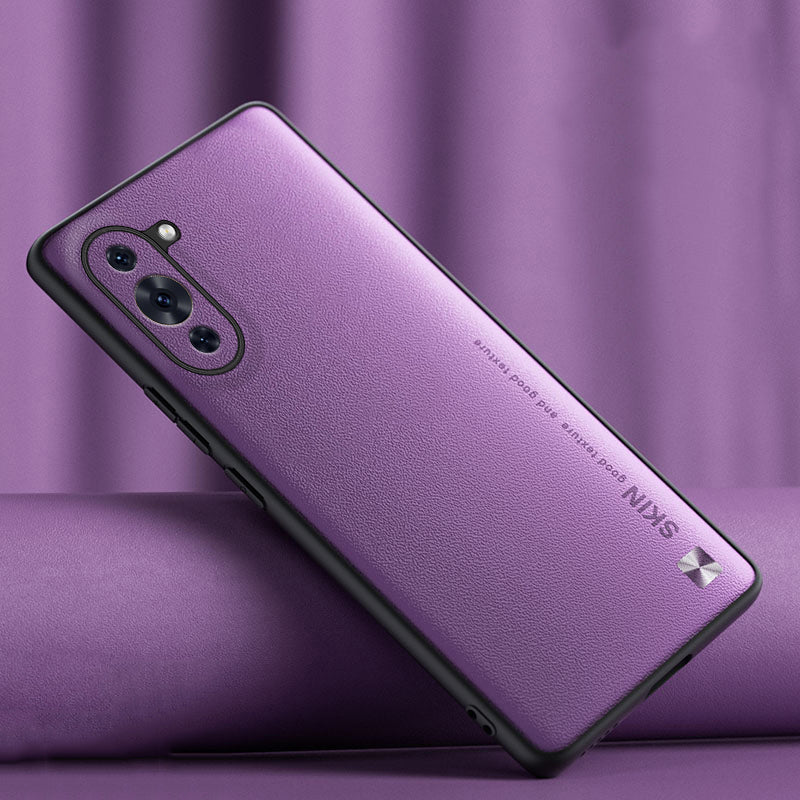 For Huawei nova 10 4G Lightweight PU Leather Coated PC+TPU Phone Case Metal Decor Shell