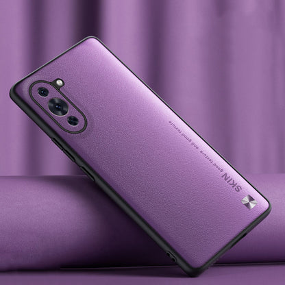 For Huawei nova 10 4G Lightweight PU Leather Coated PC+TPU Phone Case Metal Decor Shell