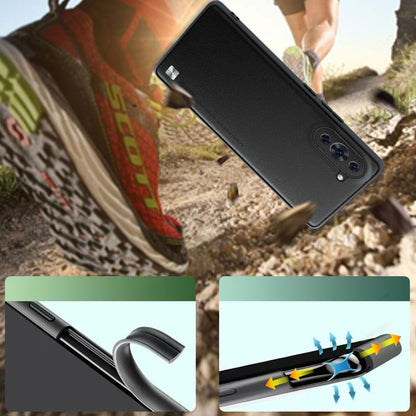 For Huawei nova 10 4G Lightweight PU Leather Coated PC+TPU Phone Case Metal Decor Shell