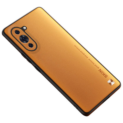 For Huawei nova 10 4G Lightweight PU Leather Coated PC+TPU Phone Case Metal Decor Shell