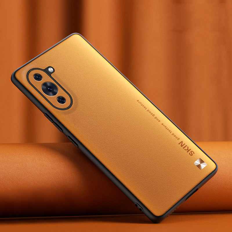 For Huawei nova 10 4G Lightweight PU Leather Coated PC+TPU Phone Case Metal Decor Shell