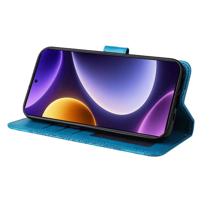 For Xiaomi Redmi Note 12 Turbo / Poco F5 5G Phone Case PU Leather Wallet Imprinted Sunflower Phone Stand Cover