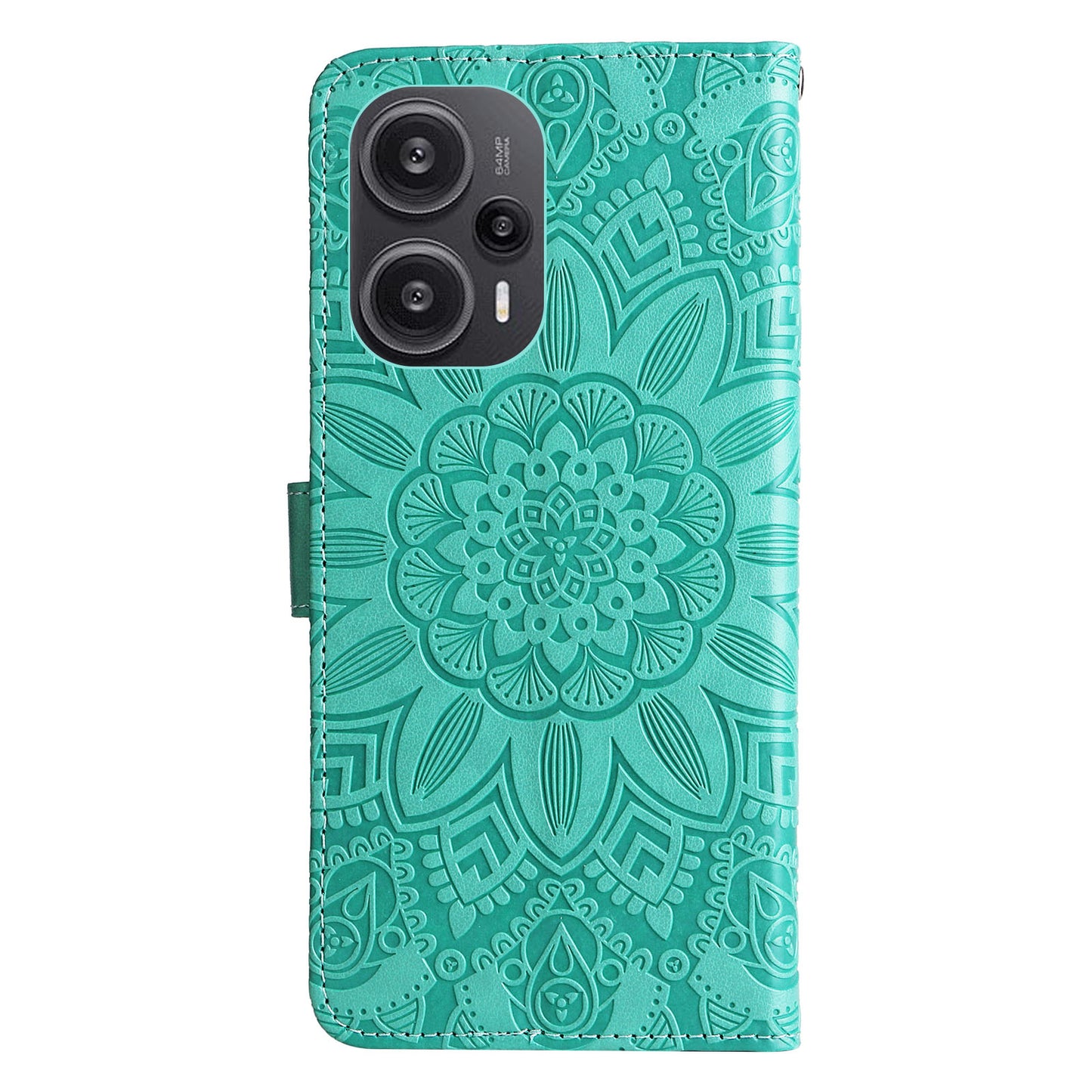 For Xiaomi Redmi Note 12 Turbo / Poco F5 5G Phone Case PU Leather Wallet Imprinted Sunflower Phone Stand Cover