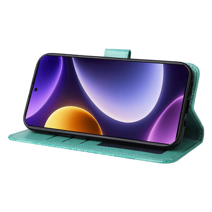 For Xiaomi Redmi Note 12 Turbo / Poco F5 5G Phone Case PU Leather Wallet Imprinted Sunflower Phone Stand Cover