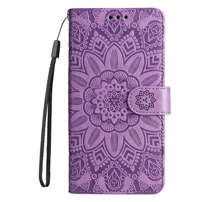 For Xiaomi Redmi Note 12 Turbo / Poco F5 5G Phone Case PU Leather Wallet Imprinted Sunflower Phone Stand Cover