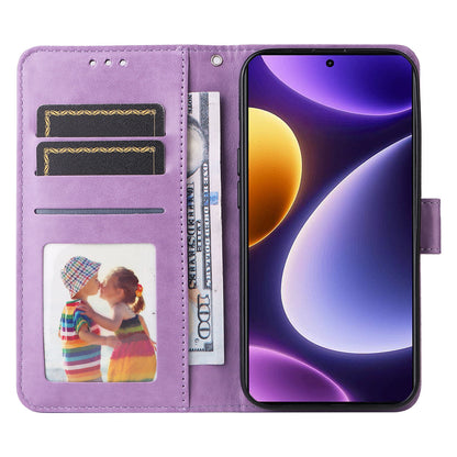 For Xiaomi Redmi Note 12 Turbo / Poco F5 5G Phone Case PU Leather Wallet Imprinted Sunflower Phone Stand Cover