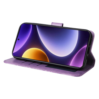 For Xiaomi Redmi Note 12 Turbo / Poco F5 5G Phone Case PU Leather Wallet Imprinted Sunflower Phone Stand Cover