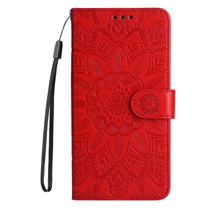 For Xiaomi Redmi Note 12 Turbo / Poco F5 5G Phone Case PU Leather Wallet Imprinted Sunflower Phone Stand Cover