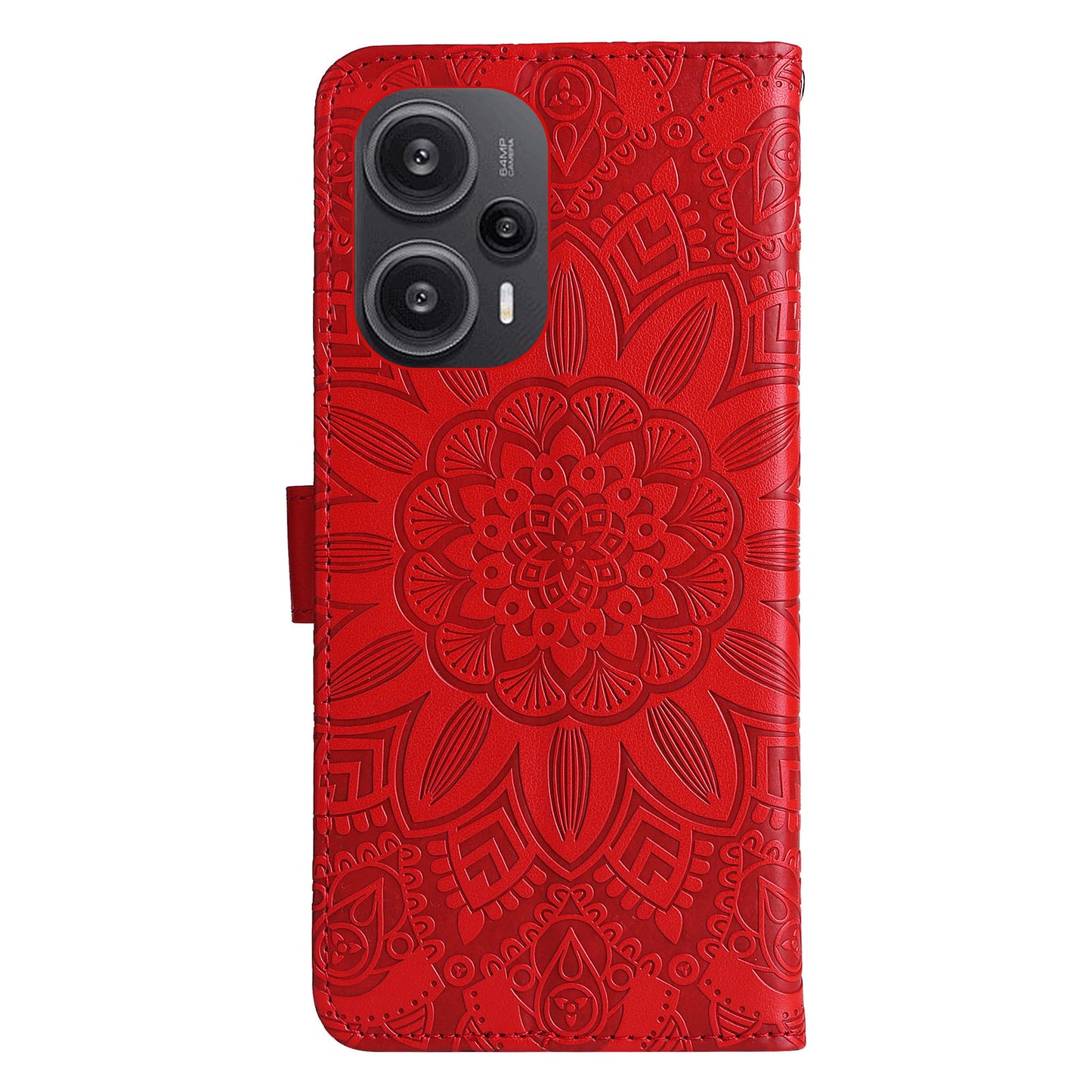 For Xiaomi Redmi Note 12 Turbo / Poco F5 5G Phone Case PU Leather Wallet Imprinted Sunflower Phone Stand Cover