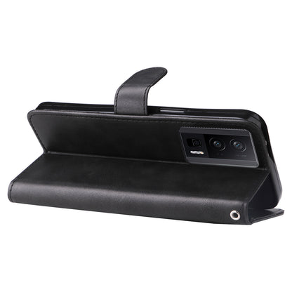 For Xiaomi Redmi K60 Pro 5G / K60 5G / Poco F5 Pro 5G Phone Case Stand Shell Calf Texture Zipper Pocket Wallet Cover