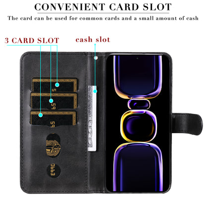 For Xiaomi Redmi K60 Pro 5G / K60 5G / Poco F5 Pro 5G Phone Case Stand Shell Calf Texture Zipper Pocket Wallet Cover