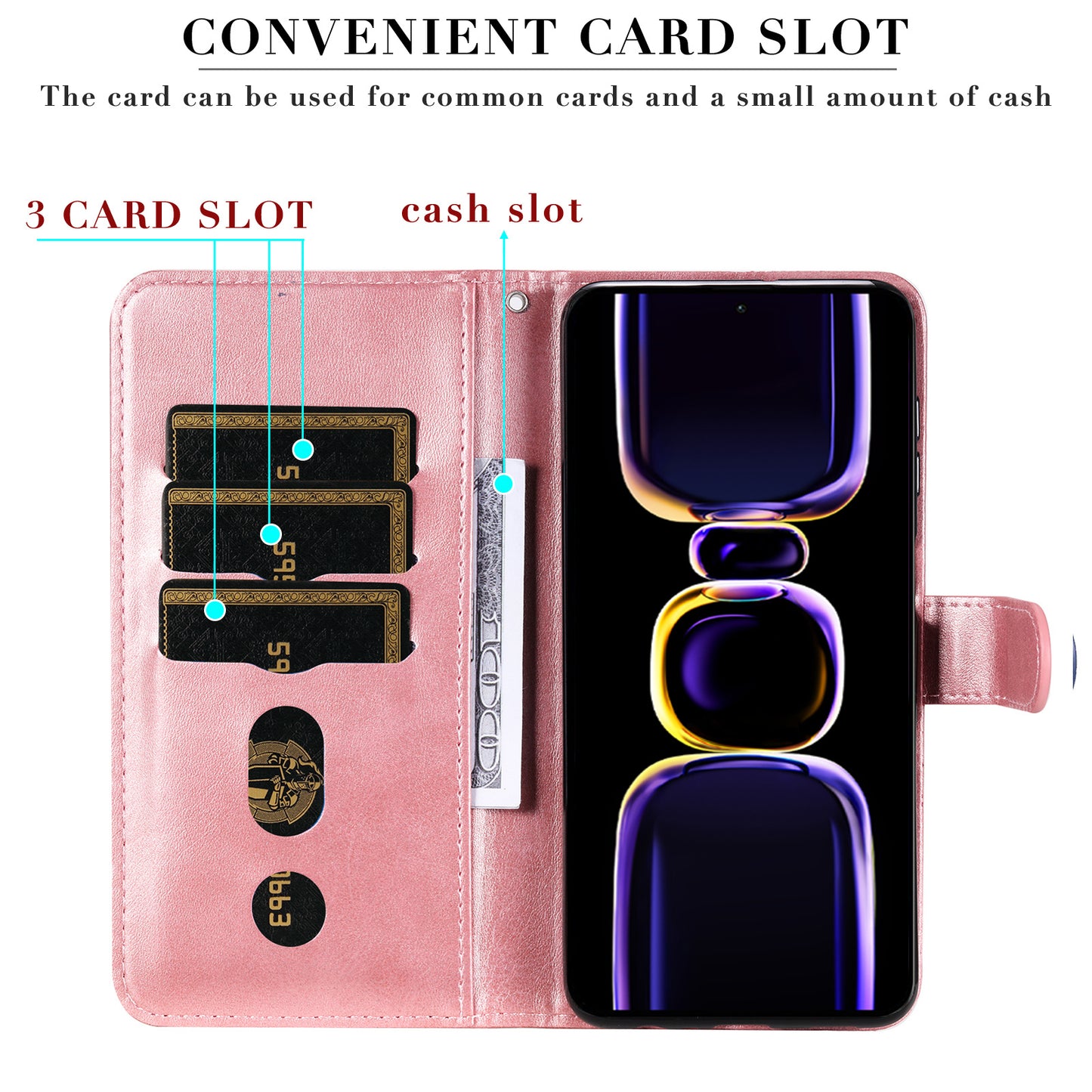 For Xiaomi Redmi K60 Pro 5G / K60 5G / Poco F5 Pro 5G Phone Case Stand Shell Calf Texture Zipper Pocket Wallet Cover