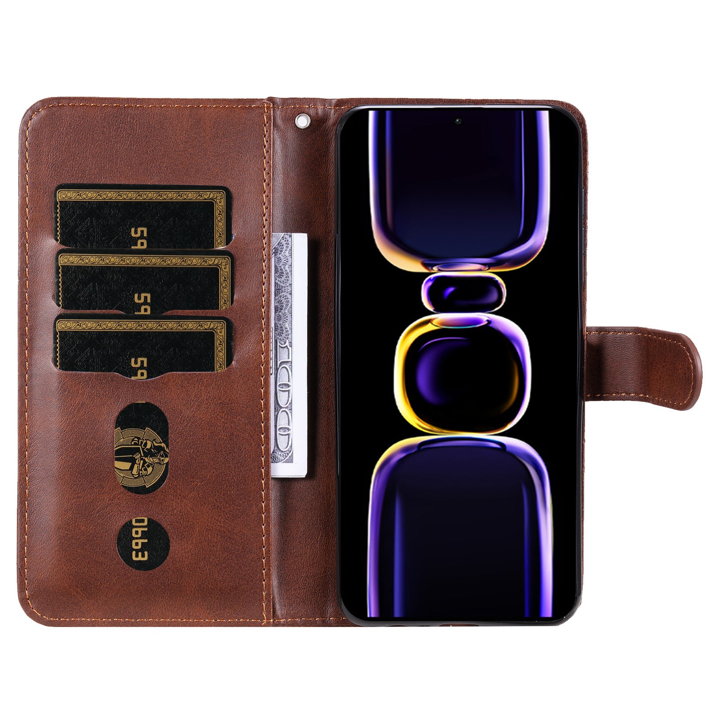 For Xiaomi Redmi K60 Pro 5G / K60 5G / Poco F5 Pro 5G Phone Case Stand Shell Calf Texture Zipper Pocket Wallet Cover