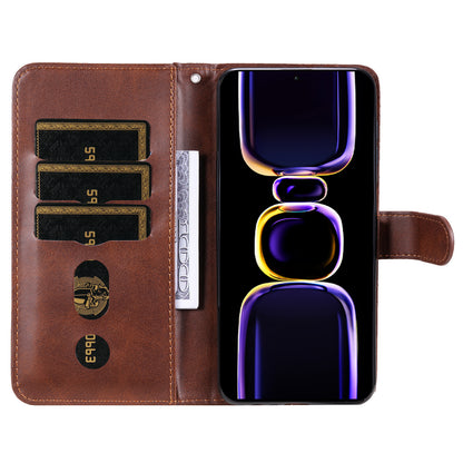 For Xiaomi Redmi K60 Pro 5G / K60 5G / Poco F5 Pro 5G Phone Case Stand Shell Calf Texture Zipper Pocket Wallet Cover