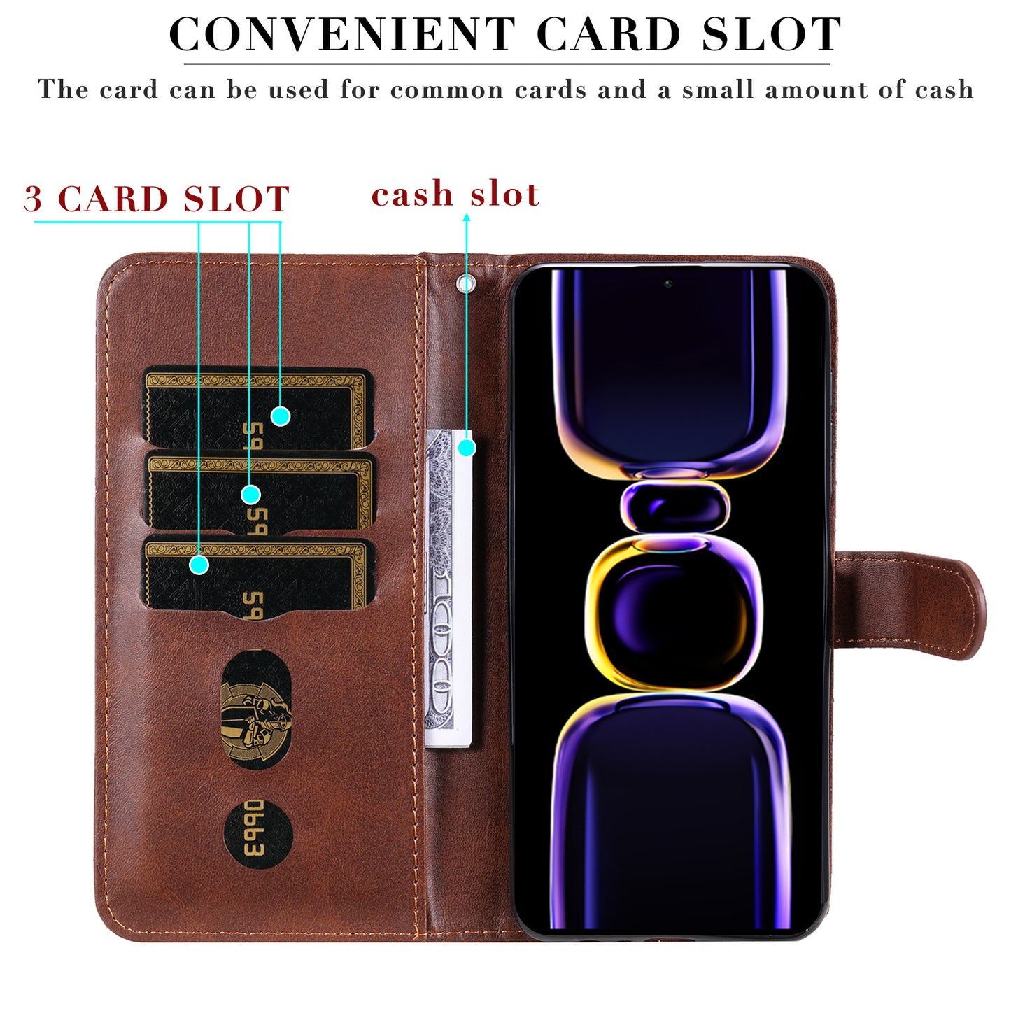 For Xiaomi Redmi K60 Pro 5G / K60 5G / Poco F5 Pro 5G Phone Case Stand Shell Calf Texture Zipper Pocket Wallet Cover
