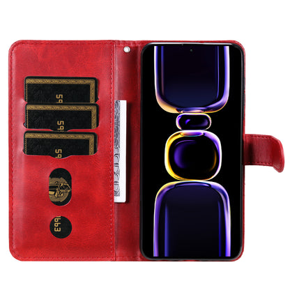 For Xiaomi Redmi K60 Pro 5G / K60 5G / Poco F5 Pro 5G Phone Case Stand Shell Calf Texture Zipper Pocket Wallet Cover