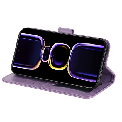 For Xiaomi Poco F5 Pro 5G / Redmi K60 Pro 5G / K60 5G Imprinted Flower Leather Case Stand Wallet Shockproof Phone Cover