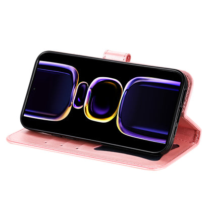 For Xiaomi Poco F5 Pro 5G / Redmi K60 Pro 5G / K60 5G Imprinted Flower Leather Case Stand Wallet Shockproof Phone Cover