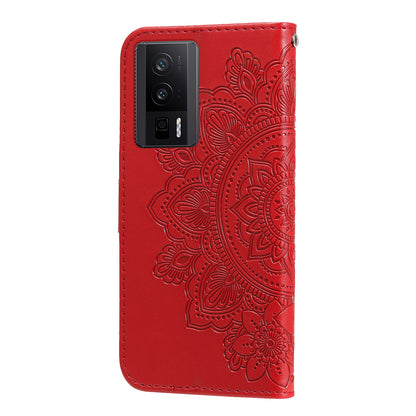 For Xiaomi Poco F5 Pro 5G / Redmi K60 Pro 5G / K60 5G Imprinted Flower Leather Case Stand Wallet Shockproof Phone Cover