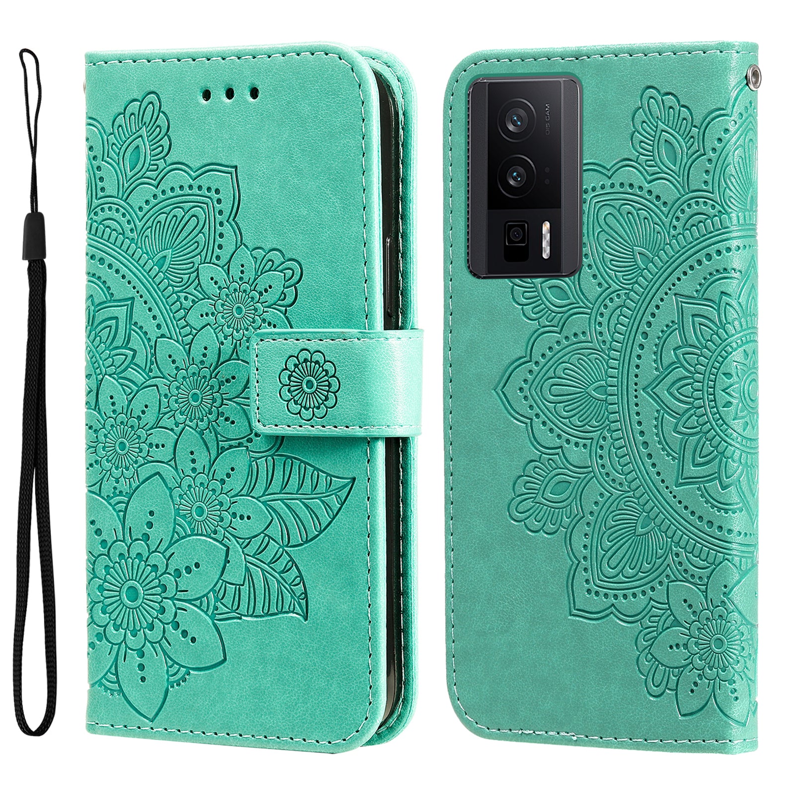 For Xiaomi Poco F5 Pro 5G / Redmi K60 Pro 5G / K60 5G Imprinted Flower Leather Case Stand Wallet Shockproof Phone Cover