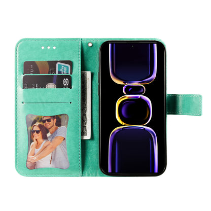 For Xiaomi Poco F5 Pro 5G / Redmi K60 Pro 5G / K60 5G Imprinted Flower Leather Case Stand Wallet Shockproof Phone Cover