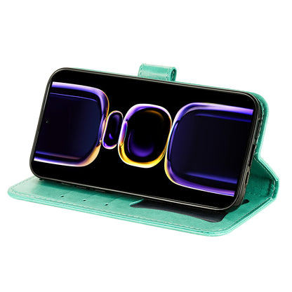 For Xiaomi Poco F5 Pro 5G / Redmi K60 Pro 5G / K60 5G Imprinted Flower Leather Case Stand Wallet Shockproof Phone Cover