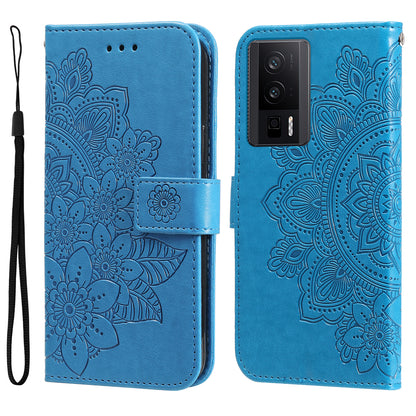 For Xiaomi Poco F5 Pro 5G / Redmi K60 Pro 5G / K60 5G Imprinted Flower Leather Case Stand Wallet Shockproof Phone Cover