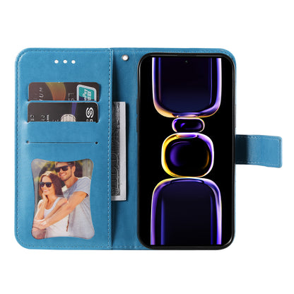 For Xiaomi Poco F5 Pro 5G / Redmi K60 Pro 5G / K60 5G Imprinted Flower Leather Case Stand Wallet Shockproof Phone Cover