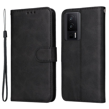 Phone Cover for Xiaomi Poco F5 Pro 5G / Redmi K60 5G / K60 Pro 5G , Calf Texture Anti-scratch PU Leather Wallet Stand Case