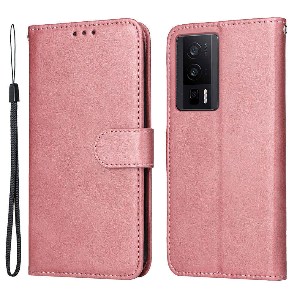 Phone Cover for Xiaomi Poco F5 Pro 5G / Redmi K60 5G / K60 Pro 5G , Calf Texture Anti-scratch PU Leather Wallet Stand Case