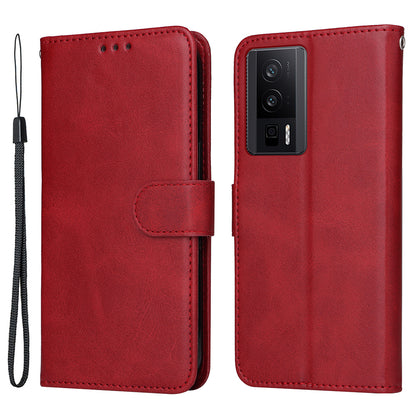 Phone Cover for Xiaomi Poco F5 Pro 5G / Redmi K60 5G / K60 Pro 5G , Calf Texture Anti-scratch PU Leather Wallet Stand Case