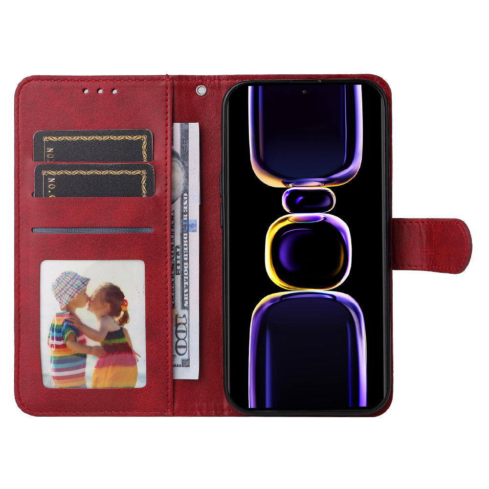 Phone Cover for Xiaomi Poco F5 Pro 5G / Redmi K60 5G / K60 Pro 5G , Calf Texture Anti-scratch PU Leather Wallet Stand Case