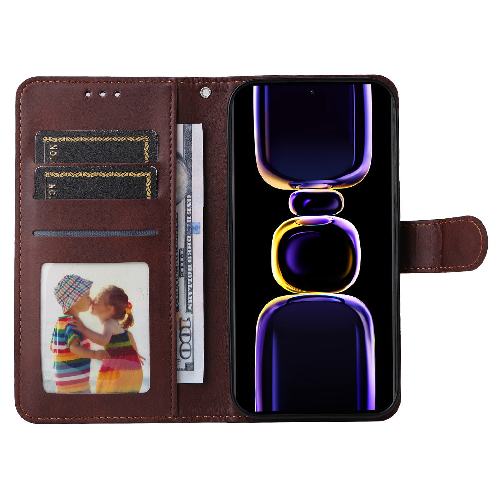 Phone Cover for Xiaomi Poco F5 Pro 5G / Redmi K60 5G / K60 Pro 5G , Calf Texture Anti-scratch PU Leather Wallet Stand Case