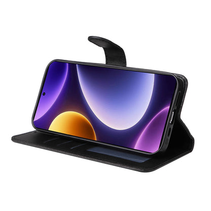 For Xiaomi Redmi Note 12 Turbo / Poco F5 5G PU Leather Wallet Cover Calf Texture Anti-scratch Stand Case with Strap