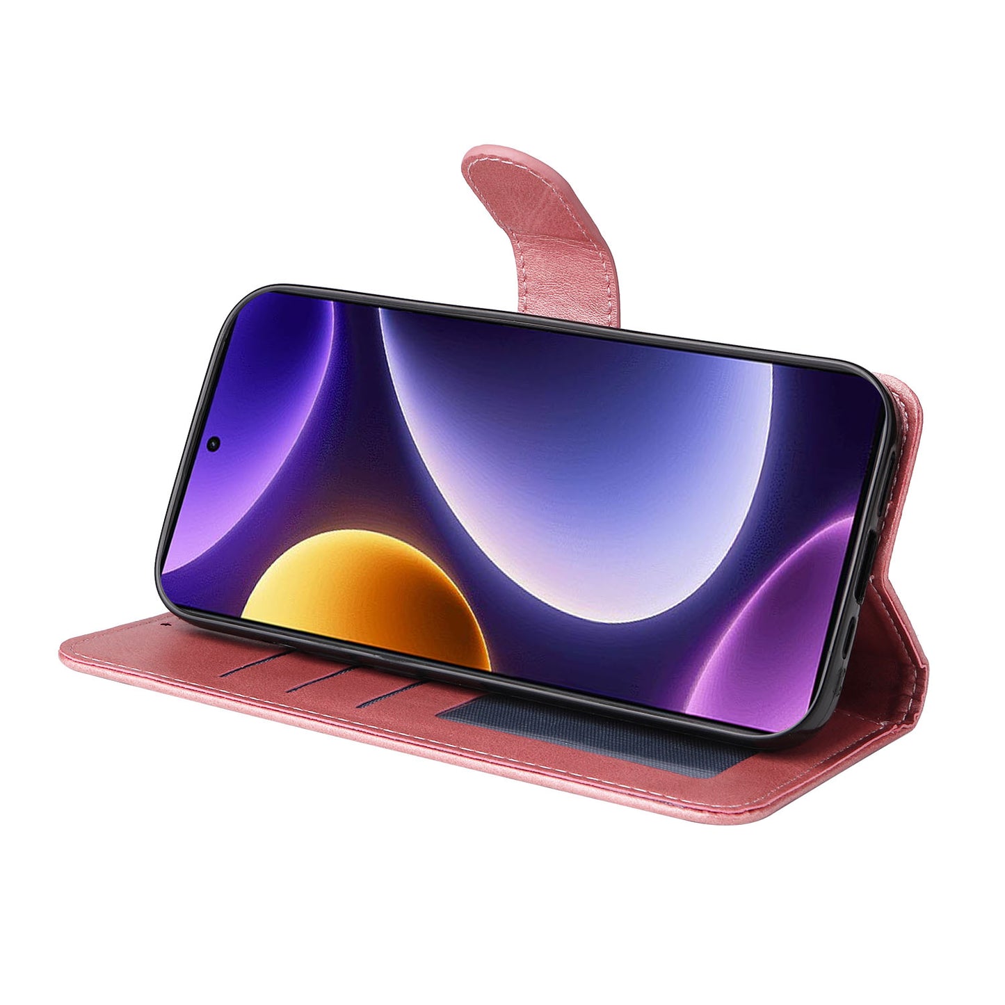 For Xiaomi Redmi Note 12 Turbo / Poco F5 5G PU Leather Wallet Cover Calf Texture Anti-scratch Stand Case with Strap