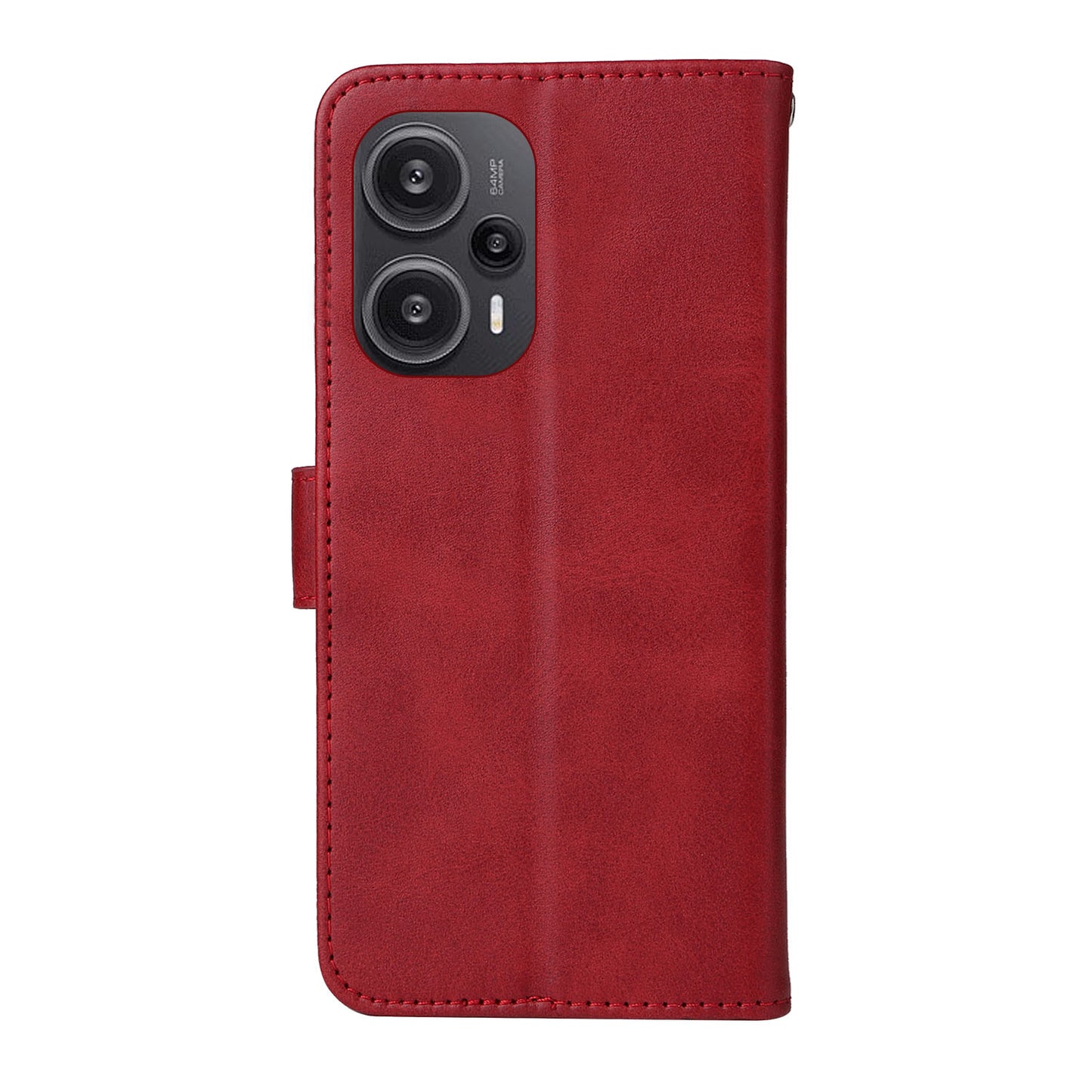 For Xiaomi Redmi Note 12 Turbo / Poco F5 5G PU Leather Wallet Cover Calf Texture Anti-scratch Stand Case with Strap