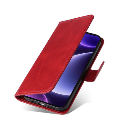 For Xiaomi Redmi Note 12 Turbo / Poco F5 5G PU Leather Wallet Cover Calf Texture Anti-scratch Stand Case with Strap