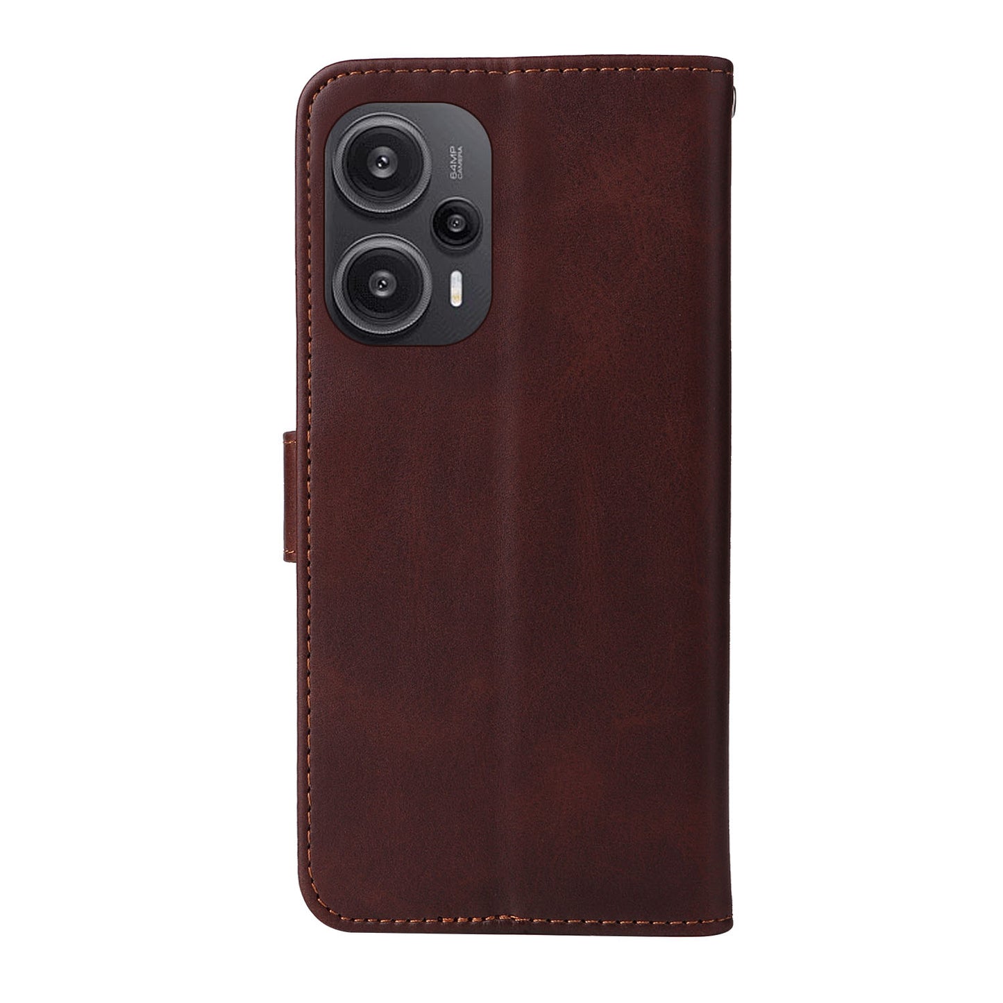 For Xiaomi Redmi Note 12 Turbo / Poco F5 5G PU Leather Wallet Cover Calf Texture Anti-scratch Stand Case with Strap