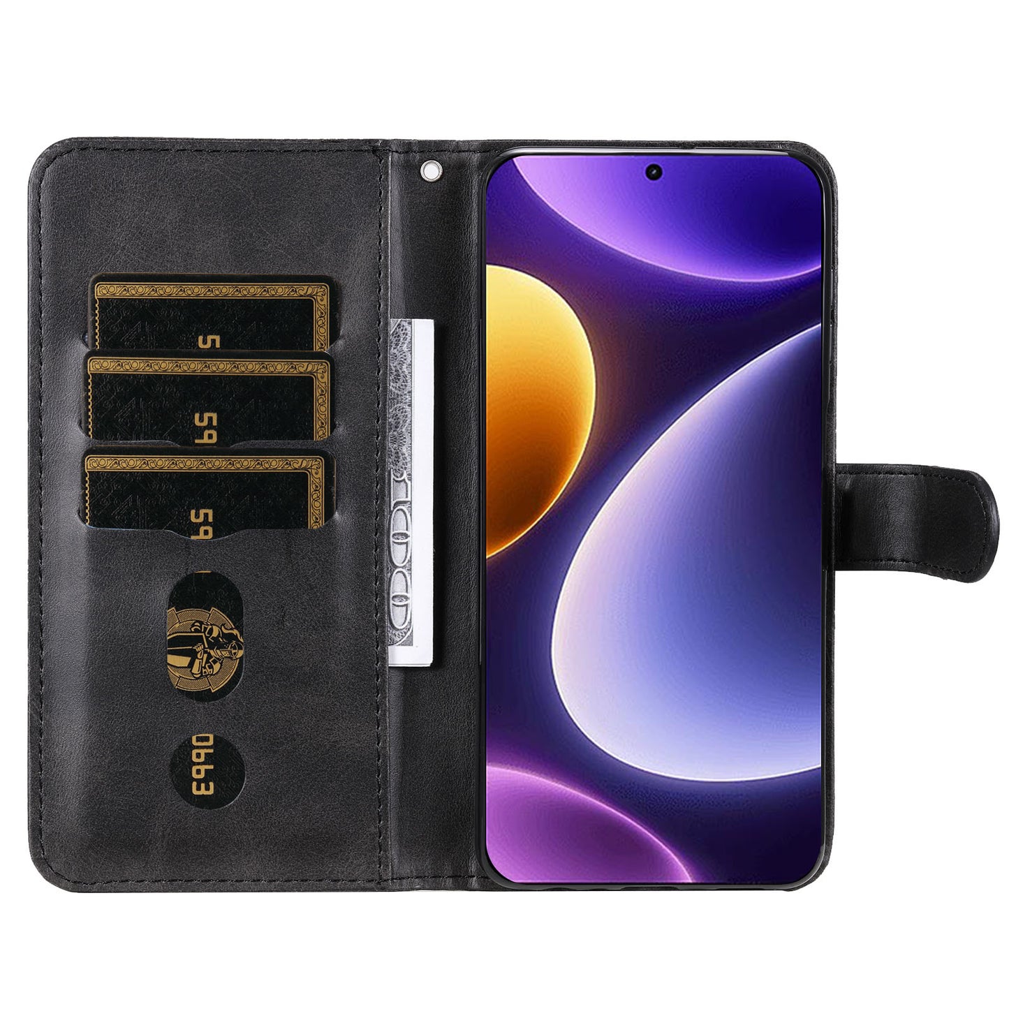 For Xiaomi Redmi Note 12 Turbo / Poco F5 5G Calf Texture Phone Case Stand Zipper Pocket Wallet Cover