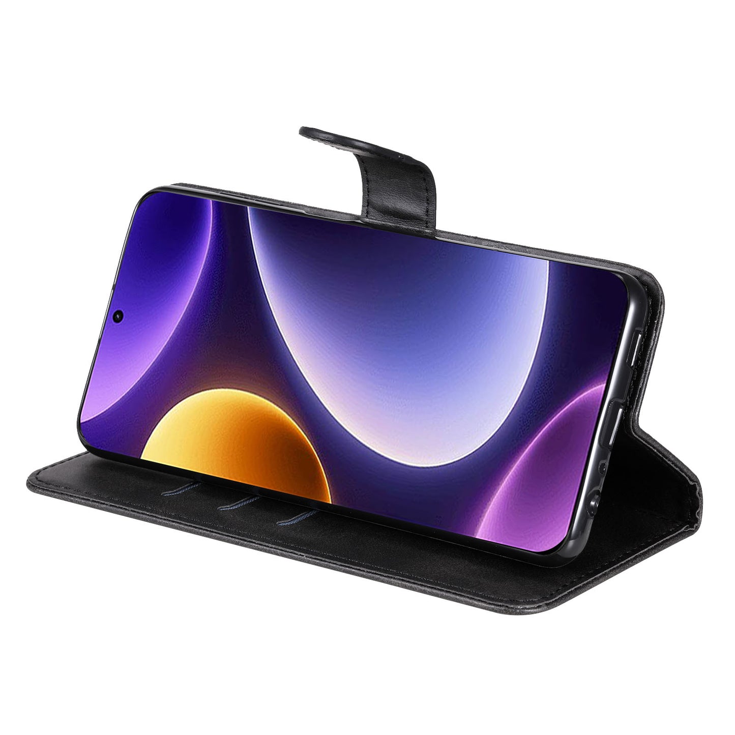 For Xiaomi Redmi Note 12 Turbo / Poco F5 5G Calf Texture Phone Case Stand Zipper Pocket Wallet Cover