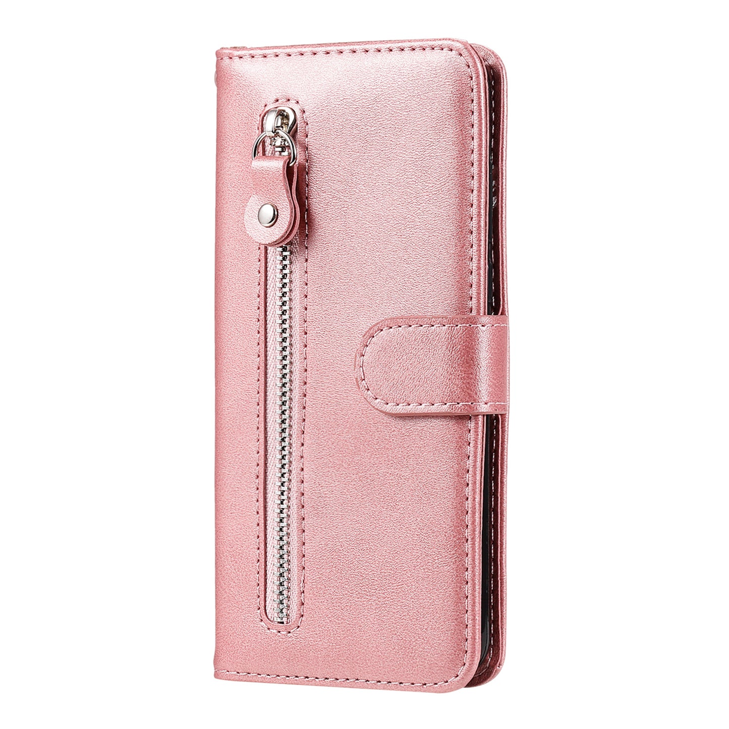 For Xiaomi Redmi Note 12 Turbo / Poco F5 5G Calf Texture Phone Case Stand Zipper Pocket Wallet Cover