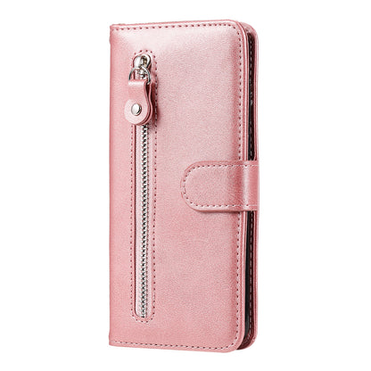 For Xiaomi Redmi Note 12 Turbo / Poco F5 5G Calf Texture Phone Case Stand Zipper Pocket Wallet Cover