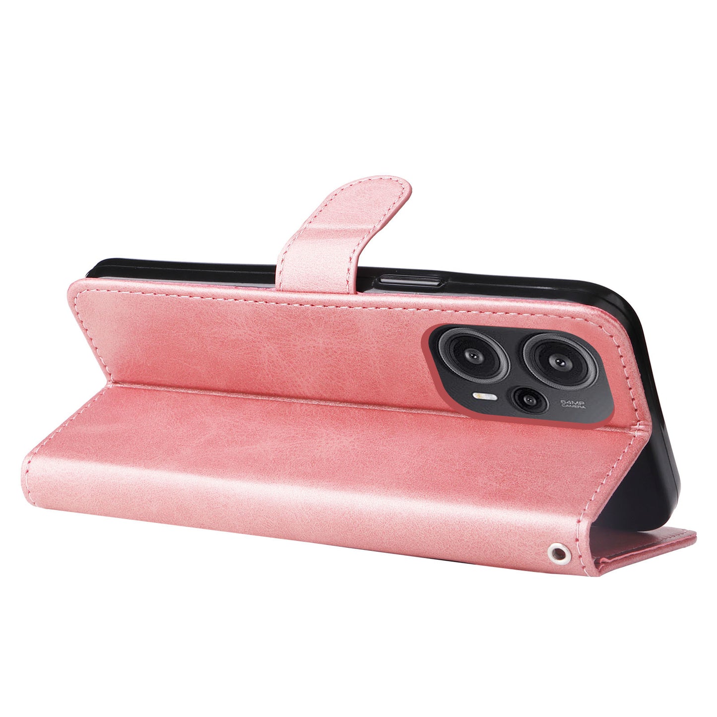 For Xiaomi Redmi Note 12 Turbo / Poco F5 5G Calf Texture Phone Case Stand Zipper Pocket Wallet Cover